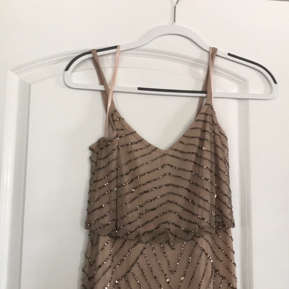 Adrianna Papell art deco blouson beaded gown